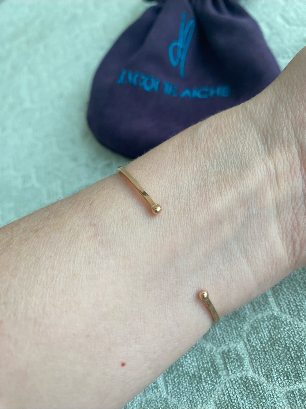 Jacquie Aiche Bone Horn Rose Gold and Diamond Cuff - Picture 7 of 12